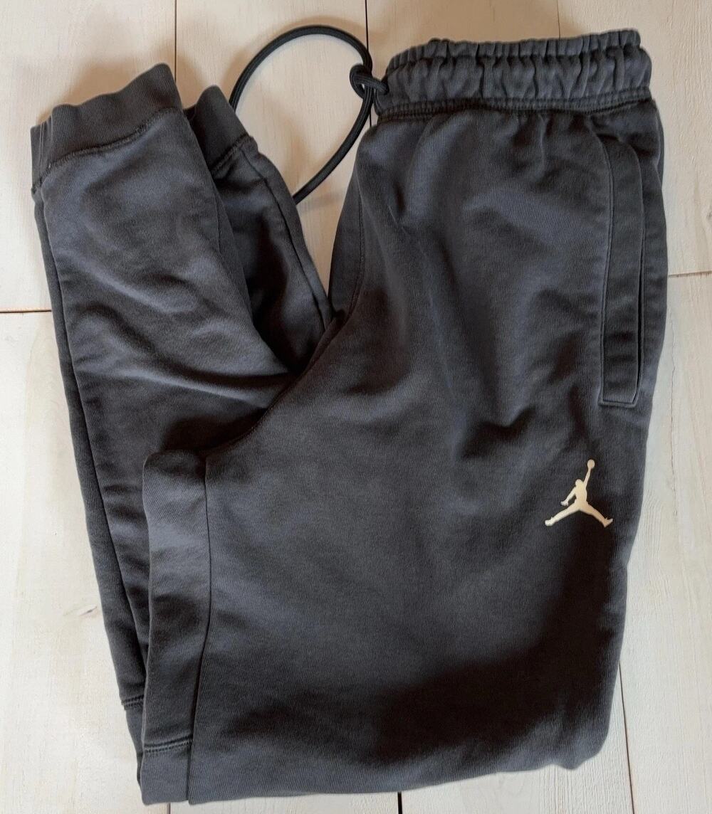 Jordan Jogger Pants Mens Medium Gray Fleece Sweatpants Jumpman CV8347-060